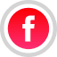 A red and white Facebook logo on a red background.